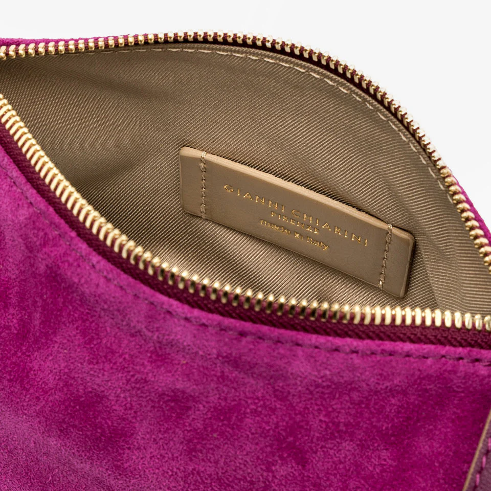 Fuchsia Pink Suede Nora Wristlet Pouch - Image 2
