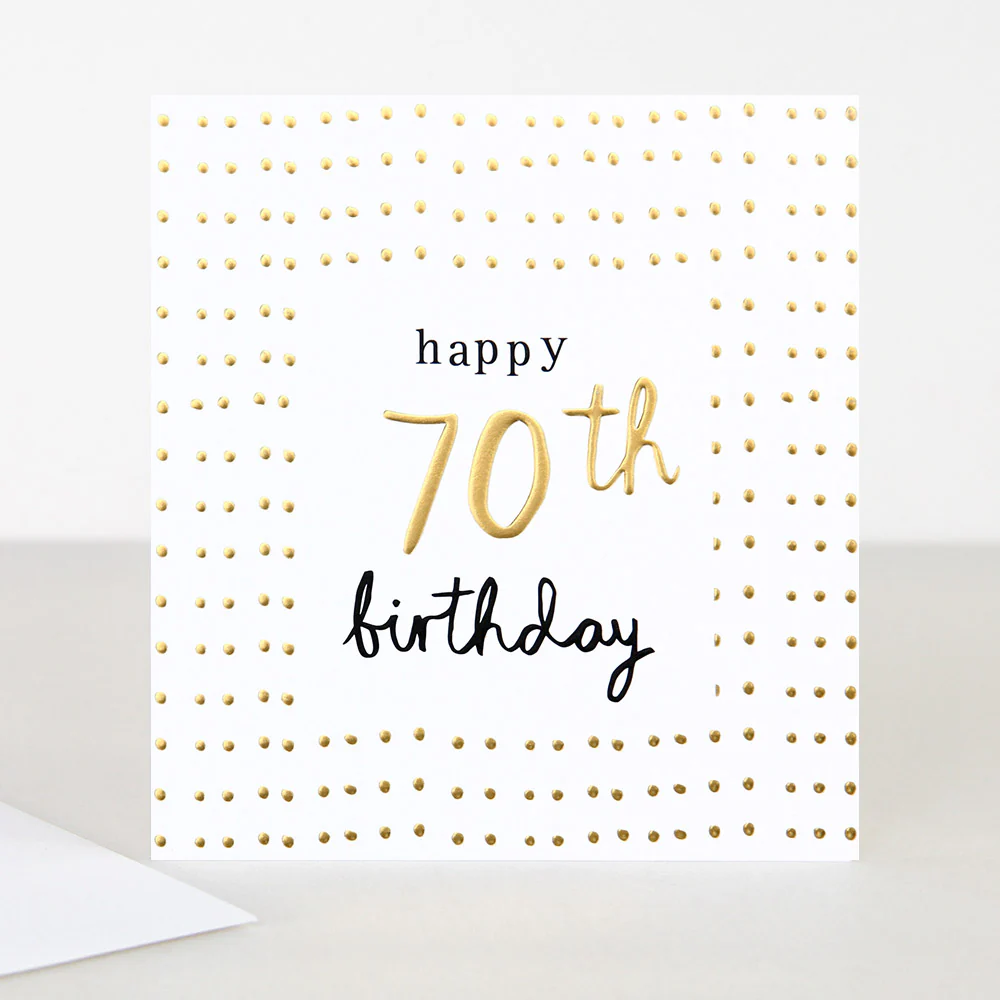 Gold 70th Birthday Card