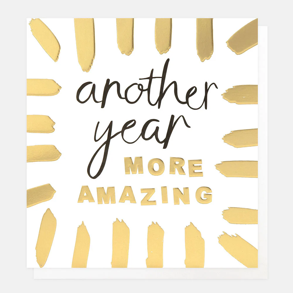 Gold Brushstrokes Another Year Birthday Card