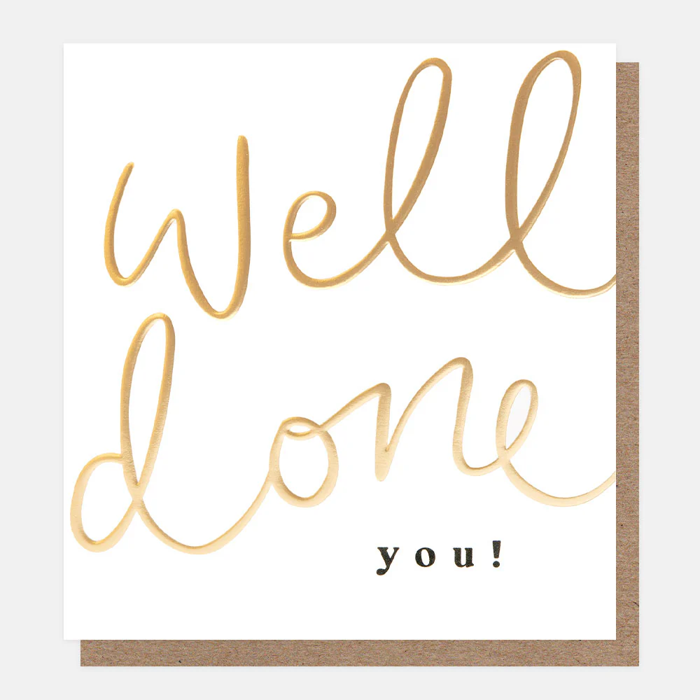 Gold Calligraphy Well Done You Card