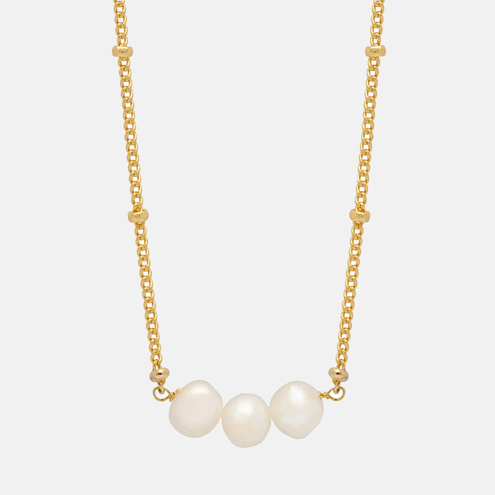 Gold Chain & Pearls Necklace