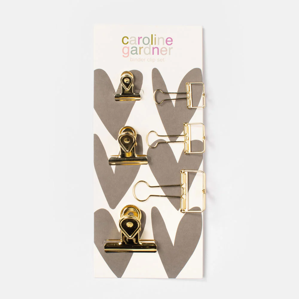 Gold Bulldog Clips Set of 6