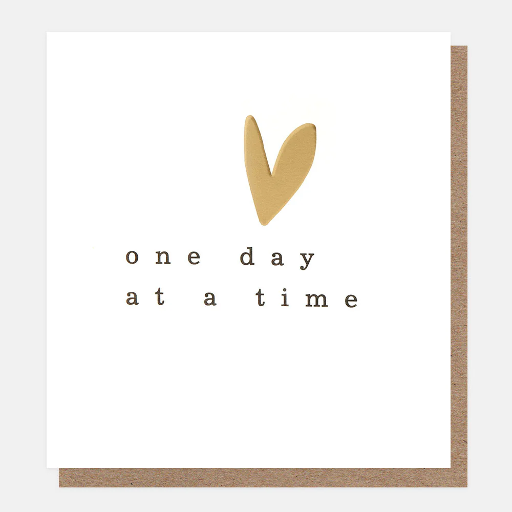 Gold Heart One Day At A Time Sympathy Card
