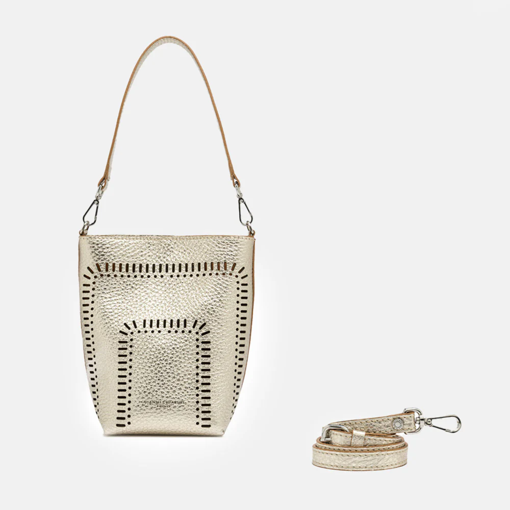 Gold Leather Vanessa Bucket Bag