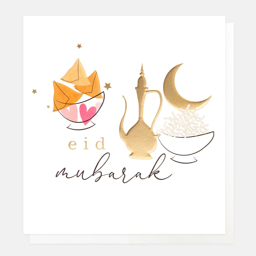 Gold Moon Eid Mubarak Card