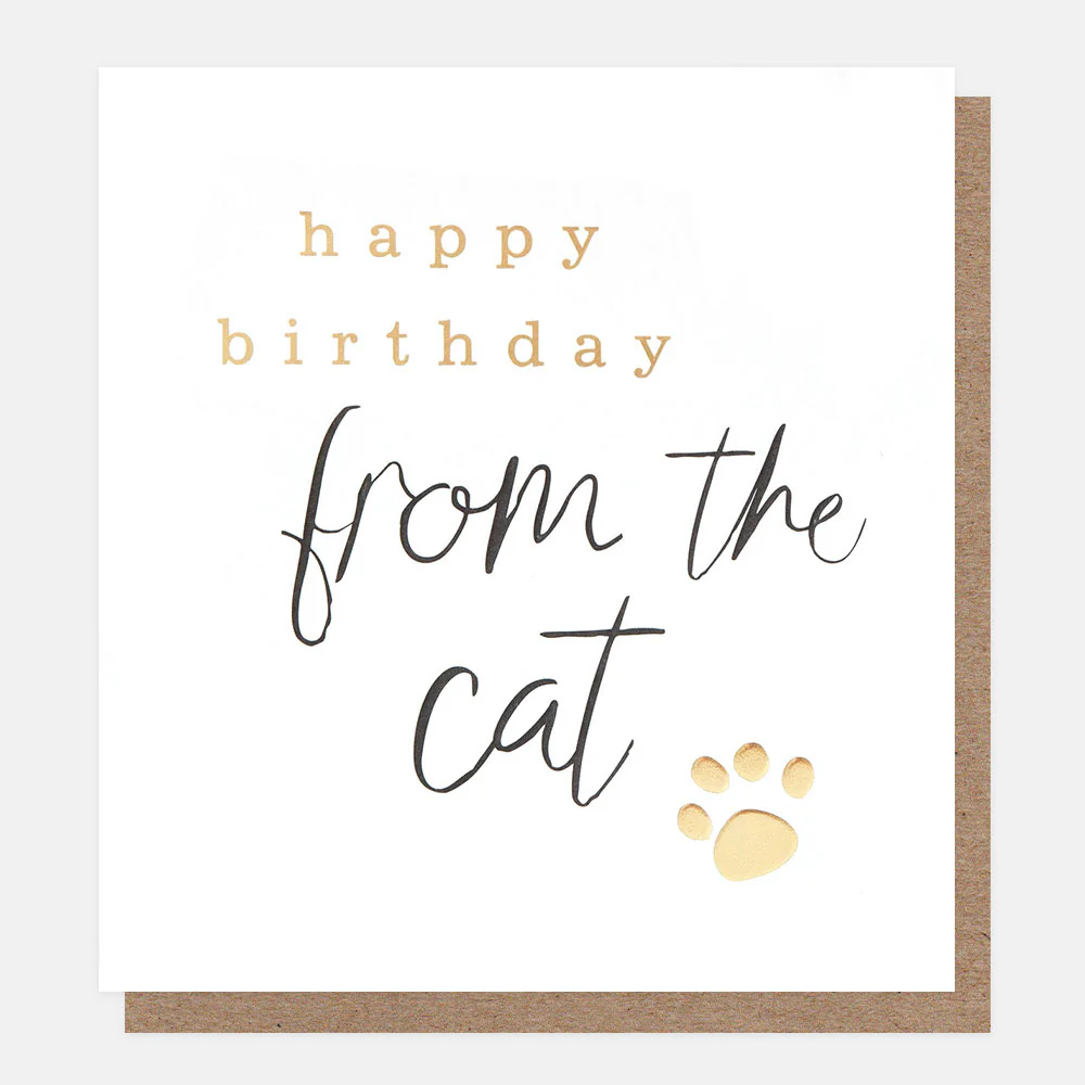 Gold Paw From The Cat Birthday Card