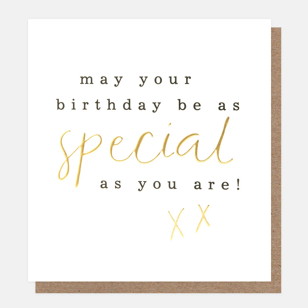 Gold Script As Special As You Birthday Card