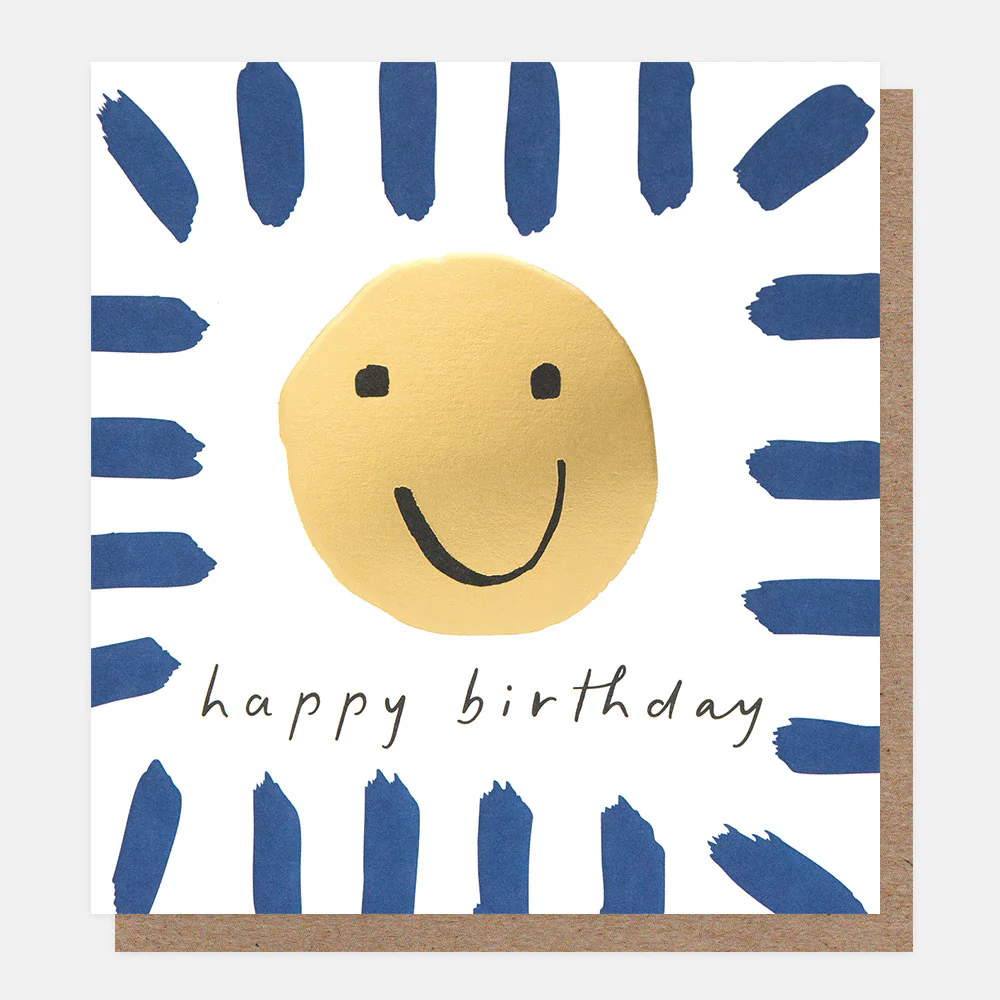 Gold Sun & Brushstrokes Birthday Card
