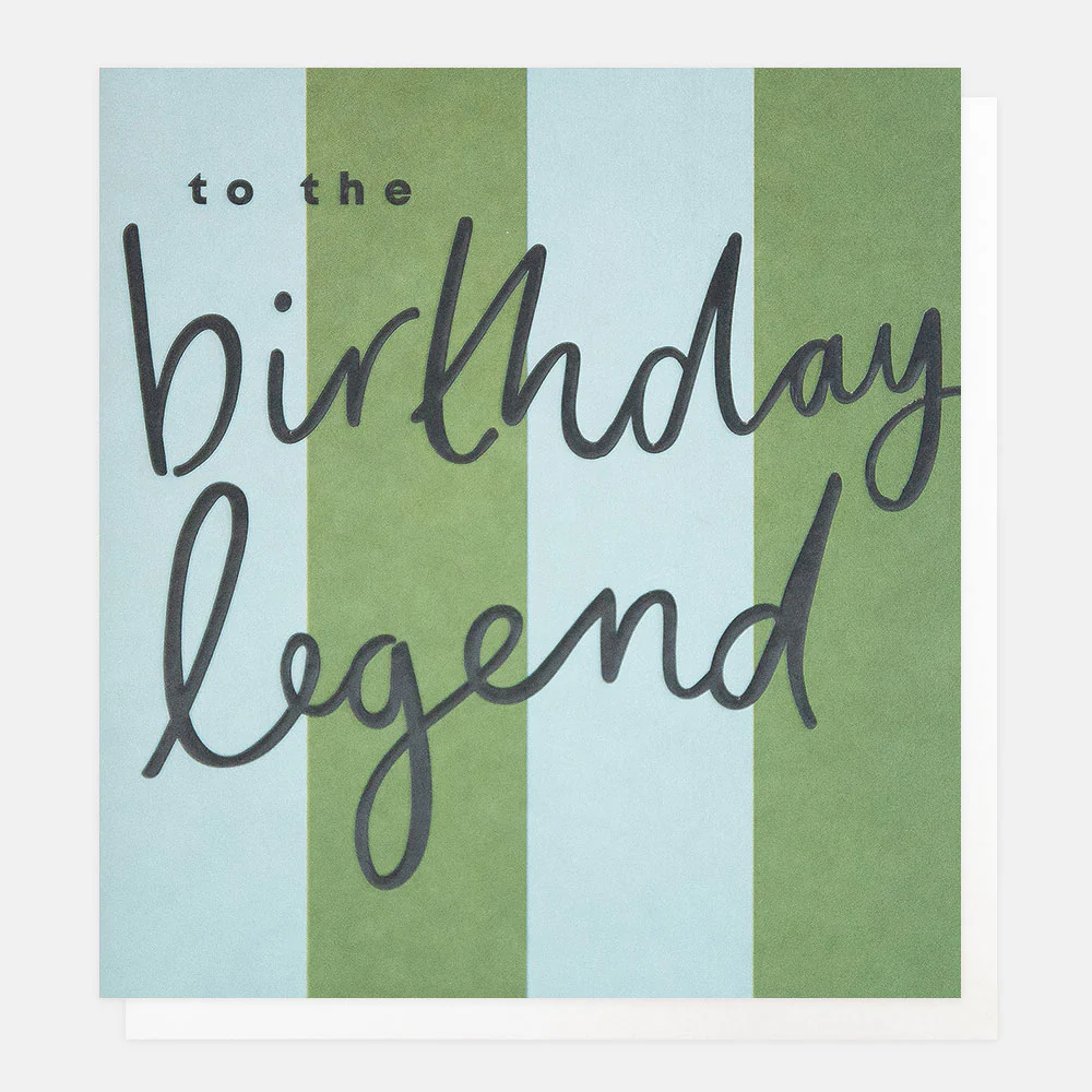 Green & Blue Stripe Birthday Legend Card