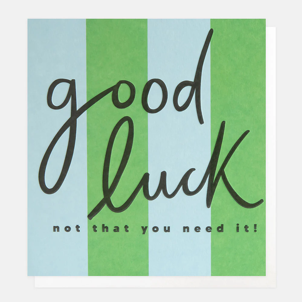 Green/Blue Stripe Good Luck Card