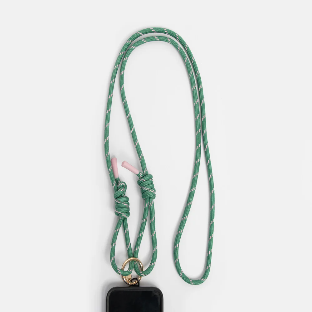 Green/Pink Cord Crossbody Phone Strap