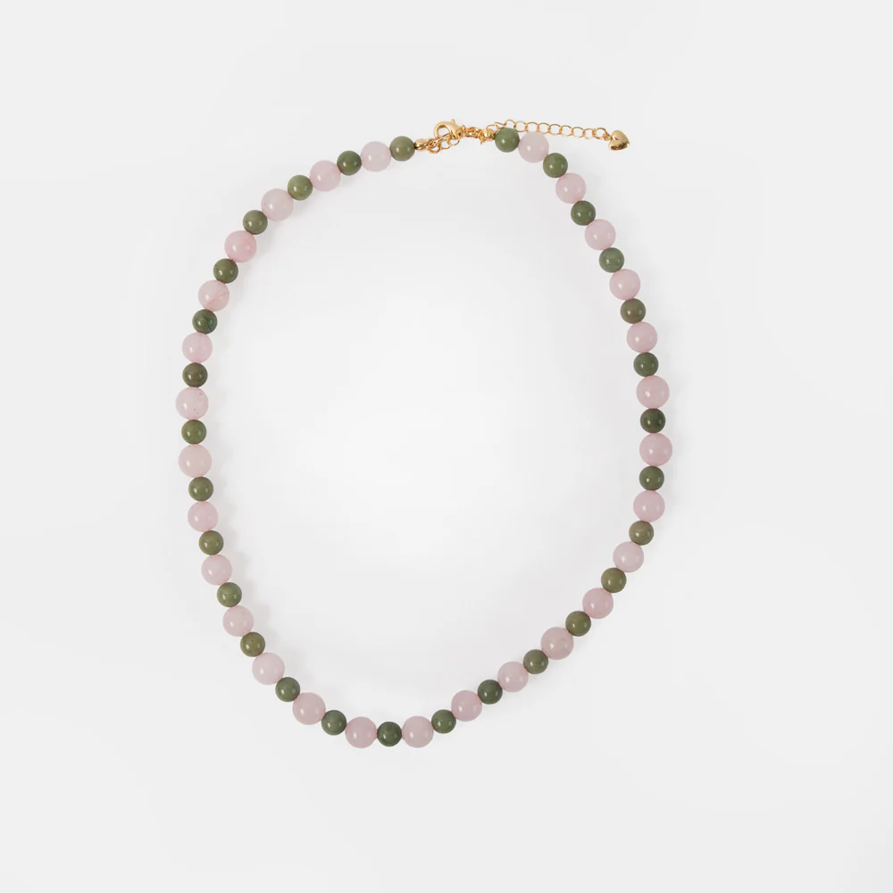 Green & Pink Beaded Necklace