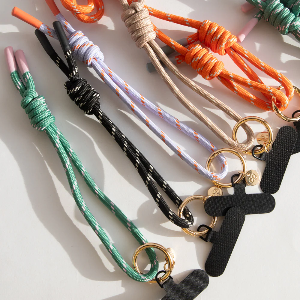 Green/Pink Cord Wristlet Phone Strap - Image 3