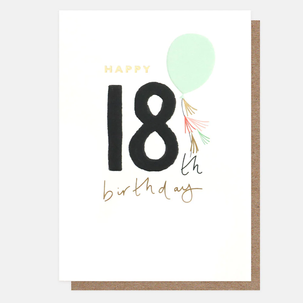 Balloon Happy 18th Birthday Card