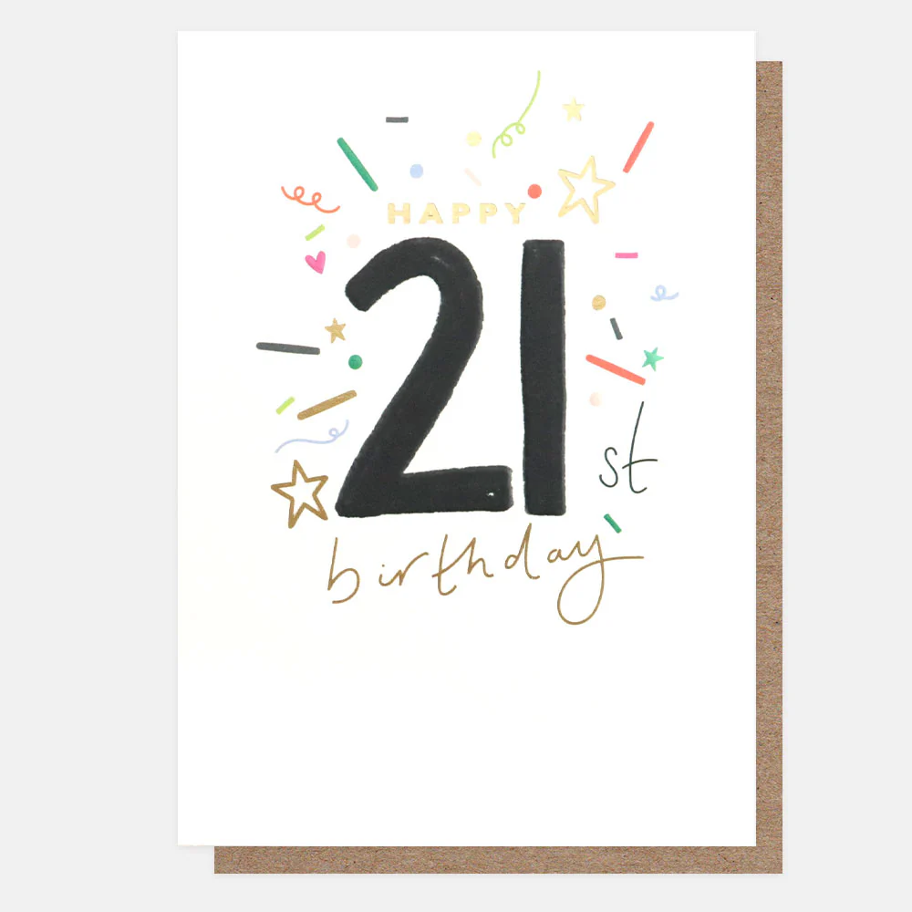 Confetti 21st Birthday Card