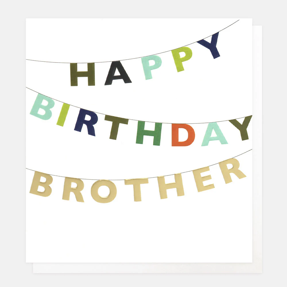 Colourful Bunting Happy Birthday Card For Brother
