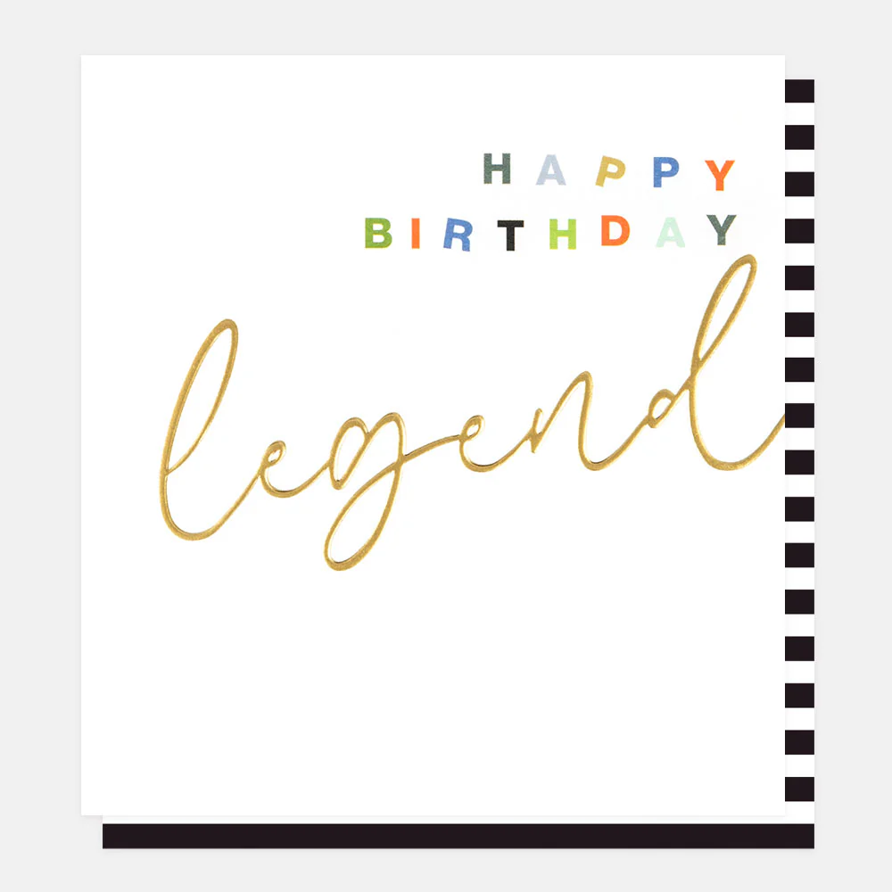 Gold Calligraphy Legend Birthday Card