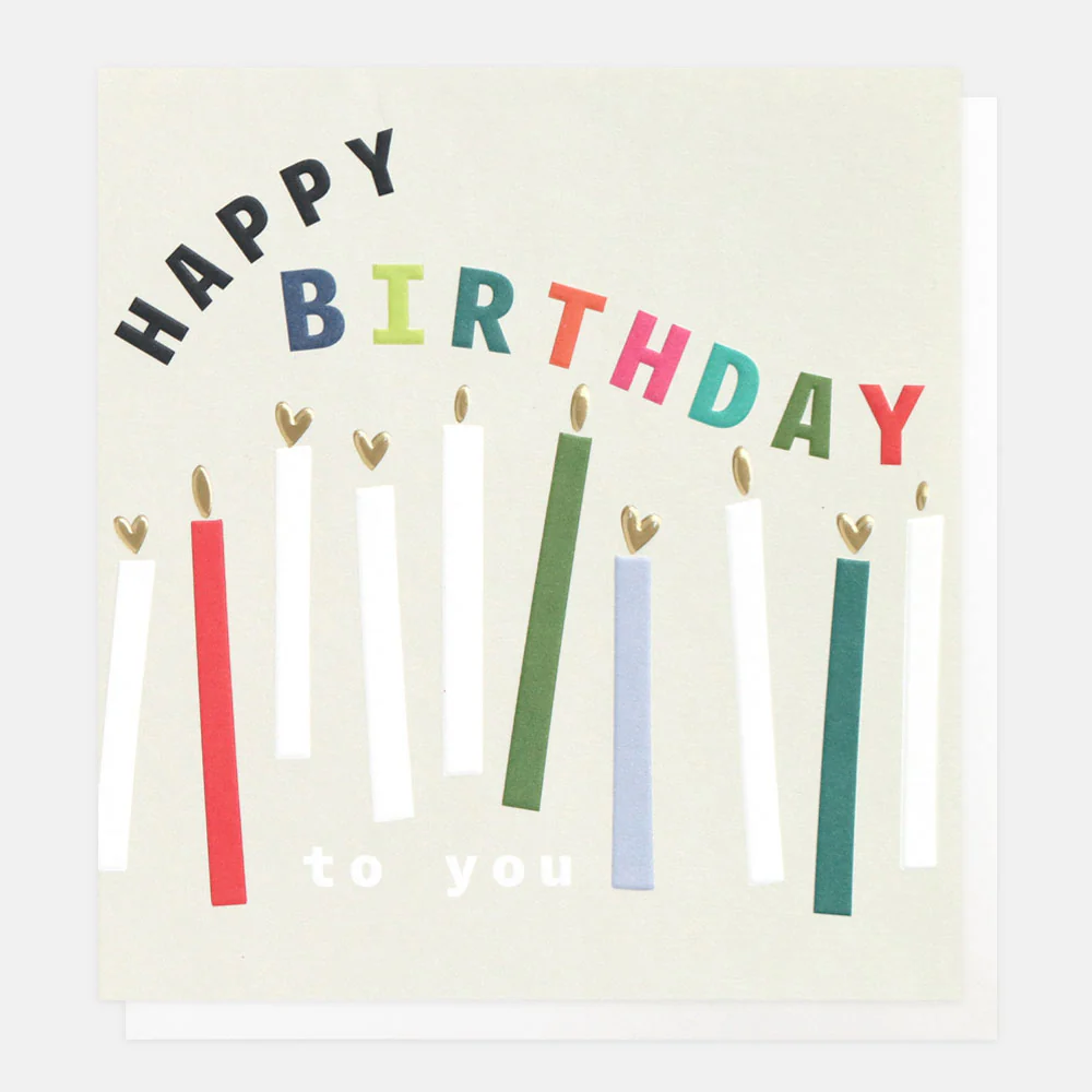 Candles & Hearts Birthday Card