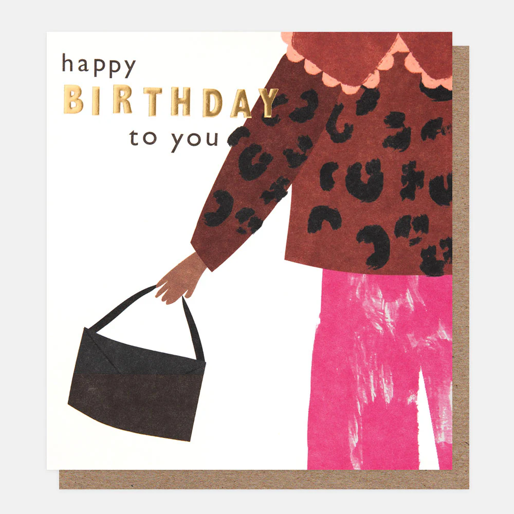 Leopard Print & Pink Birthday Card