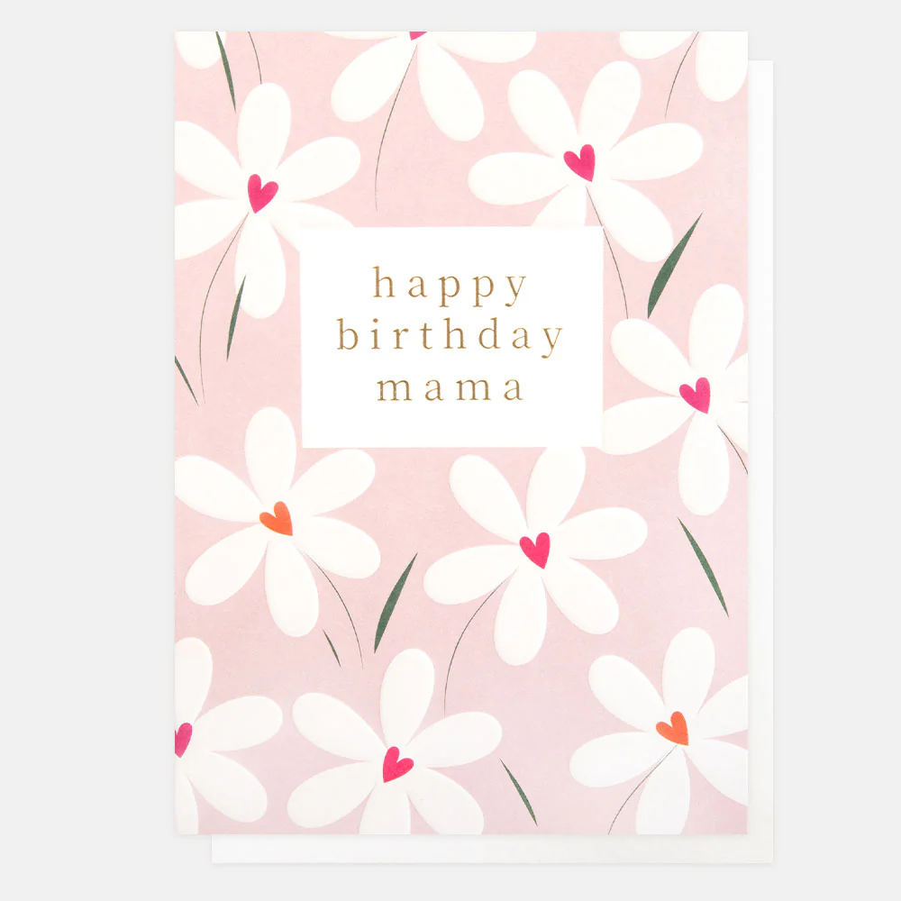 Heart Flowers Birthday Card For Mum