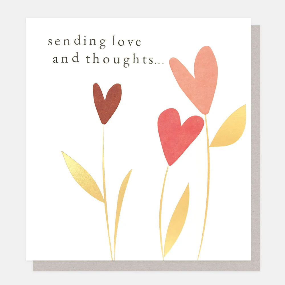 Heart Flowers Sending Love And Thoughts Card