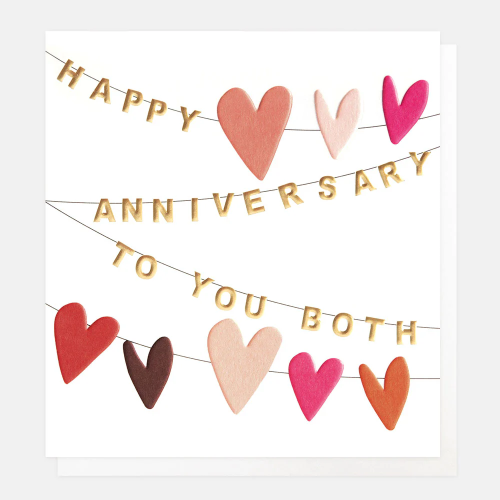 Hearts Bunting To You Both Anniversary Card