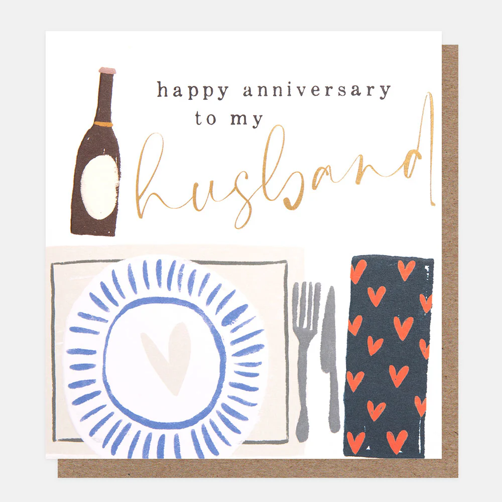 Hearts Tablescape Anniversary Card For Husband
