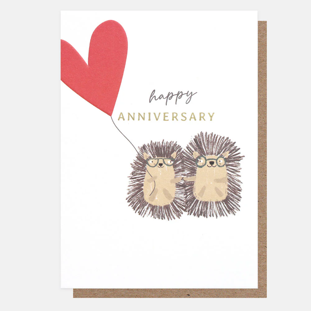 Hedgehogs & Heart Anniversary Card