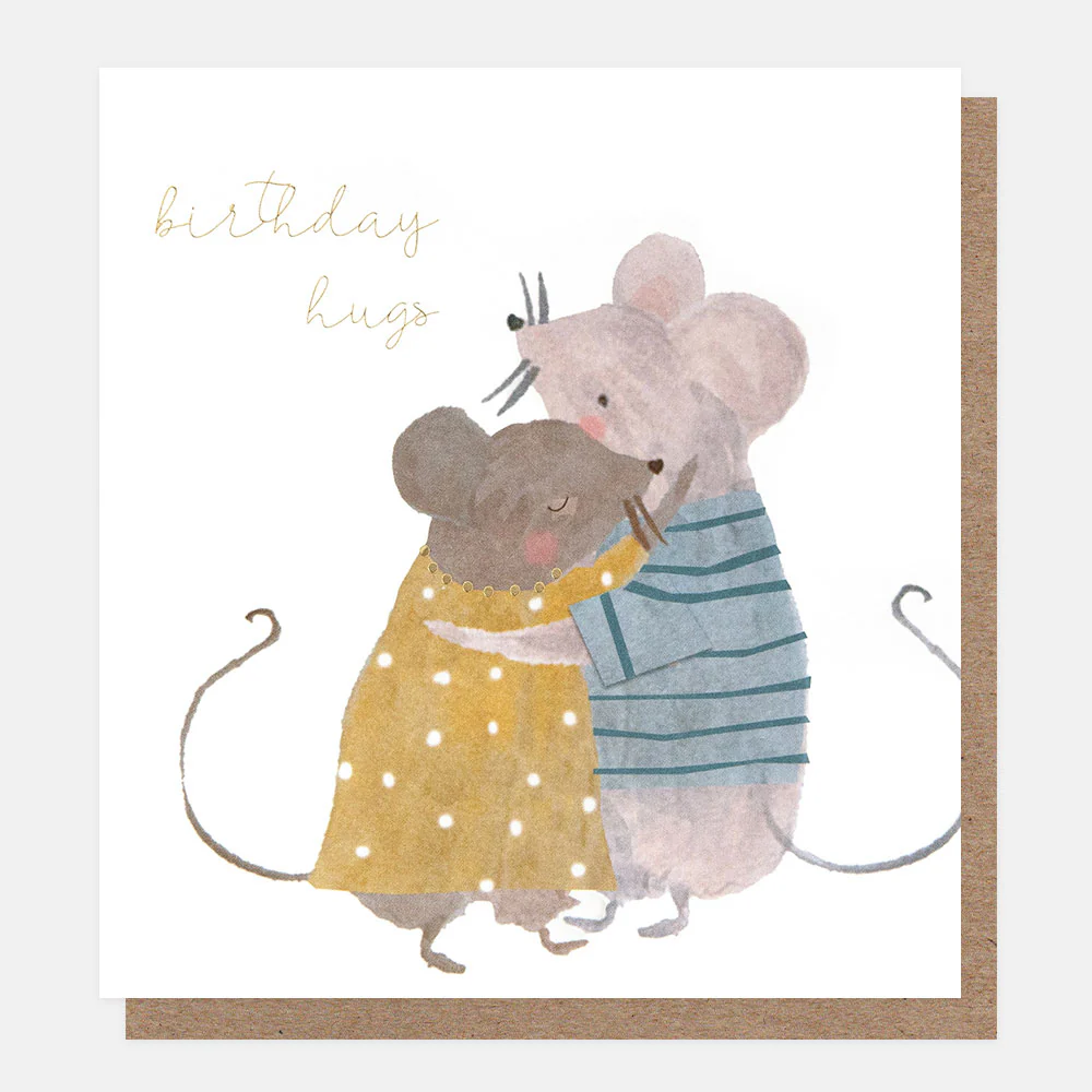 Hugging Mice Birthday Card