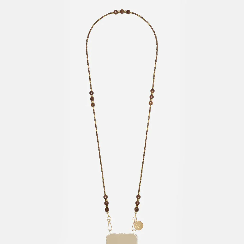 Iris Bronze Beaded Phone Chain