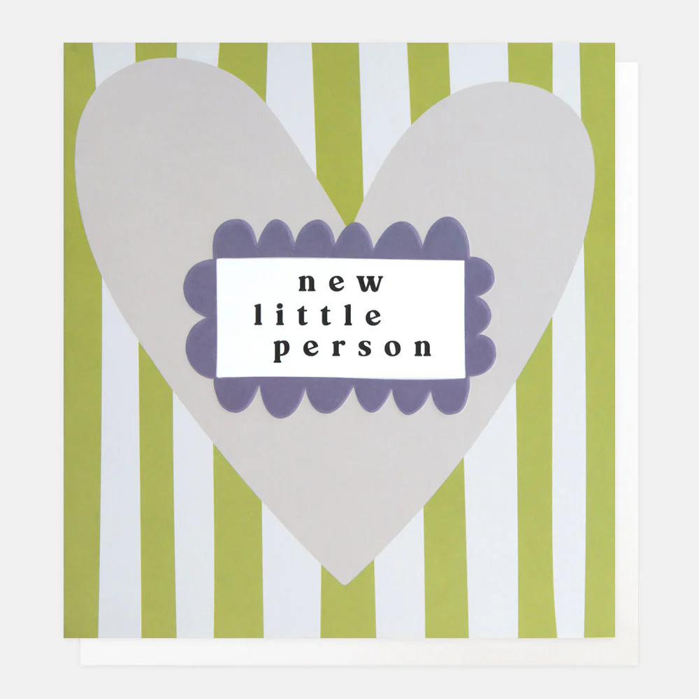 Khaki/White Stripe New Baby Card