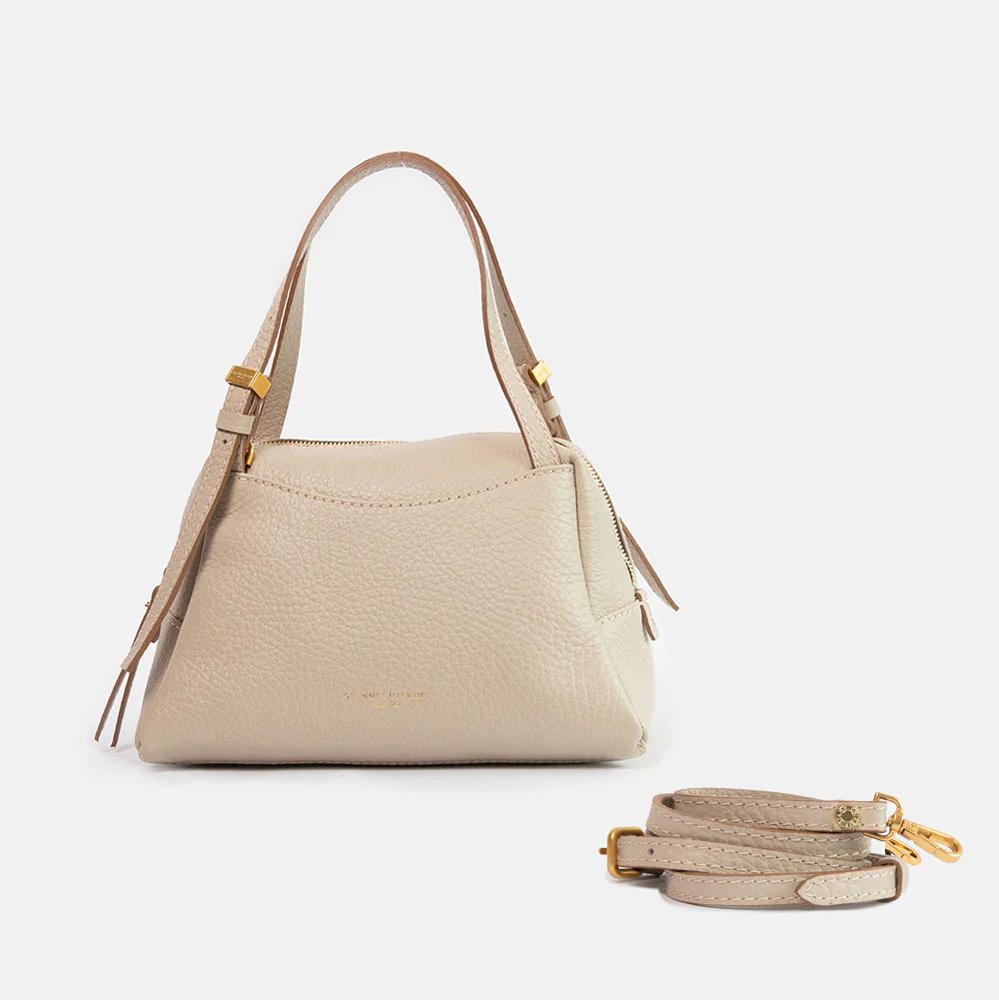 Lamb Grey Leather Dea Crossbody Bag