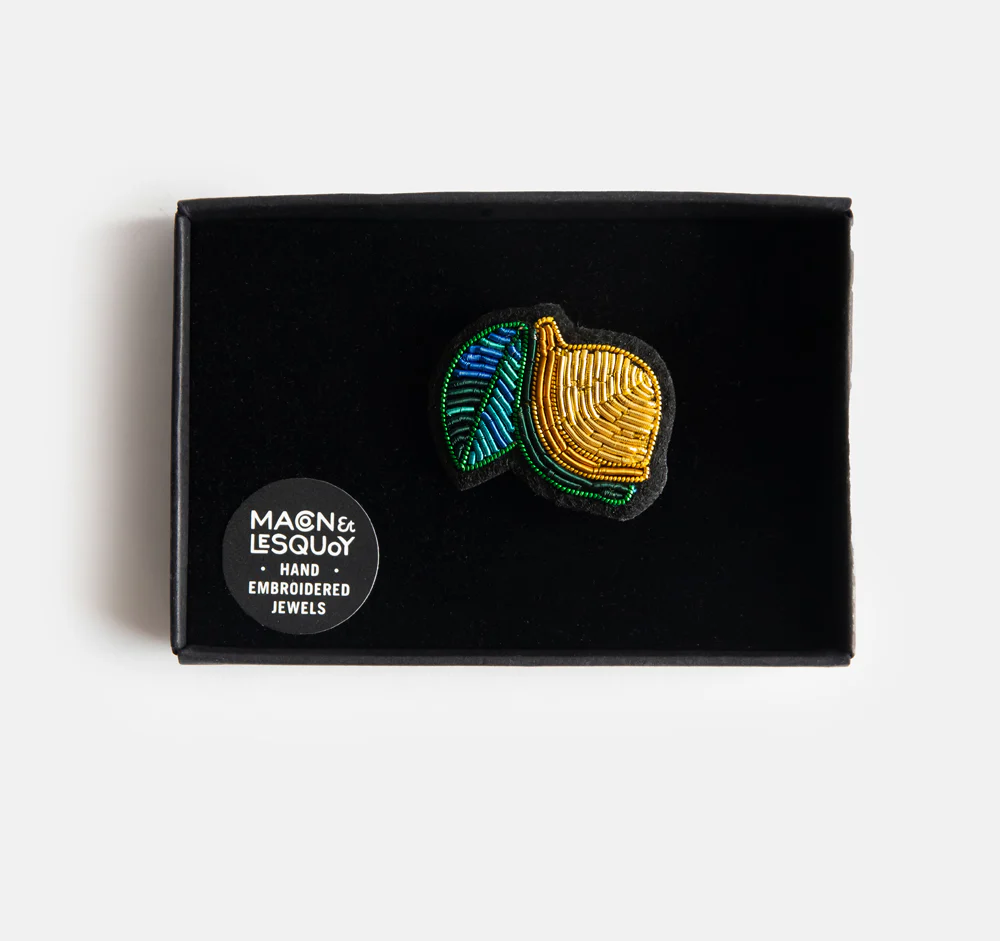Lemon Hand Embroidered Brooch - Image 2