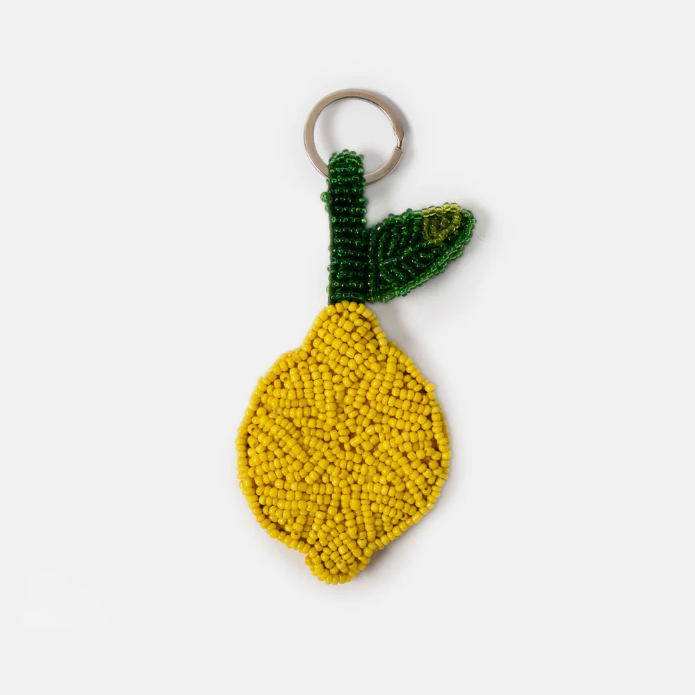 Lemon Beaded Keyring