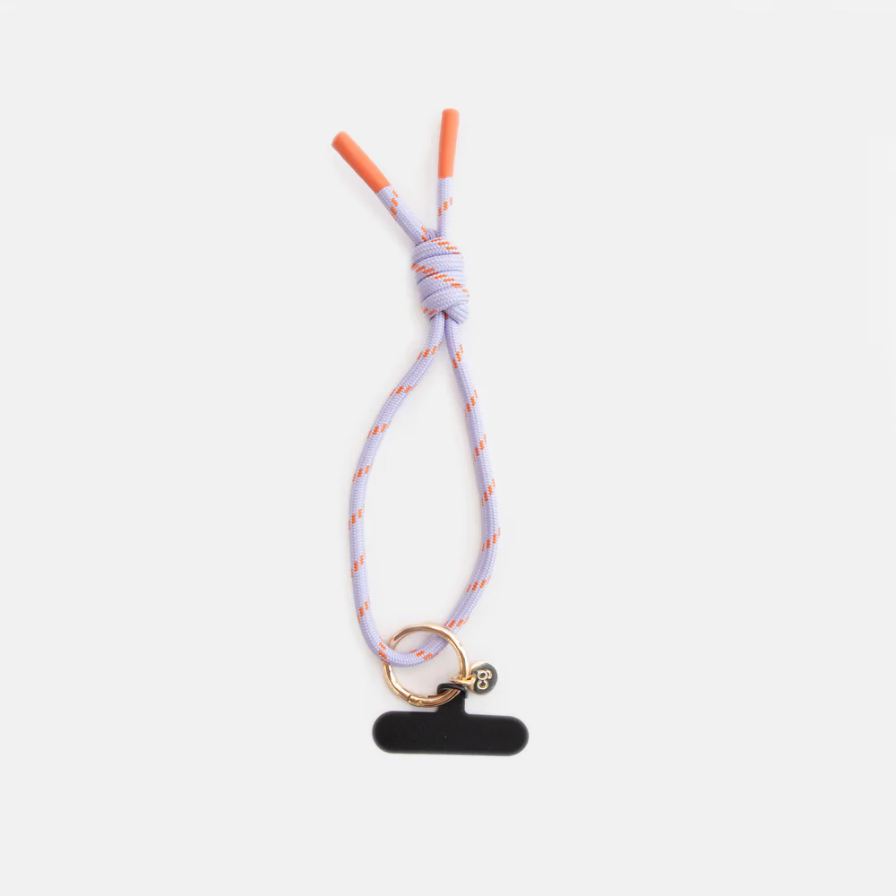 Lilac/Orange Cord Wristlet Phone Strap