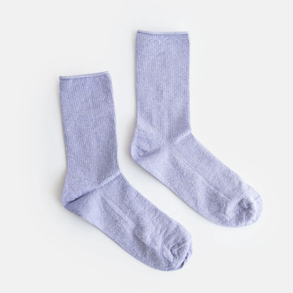 Lilac Rib Sparkle Socks