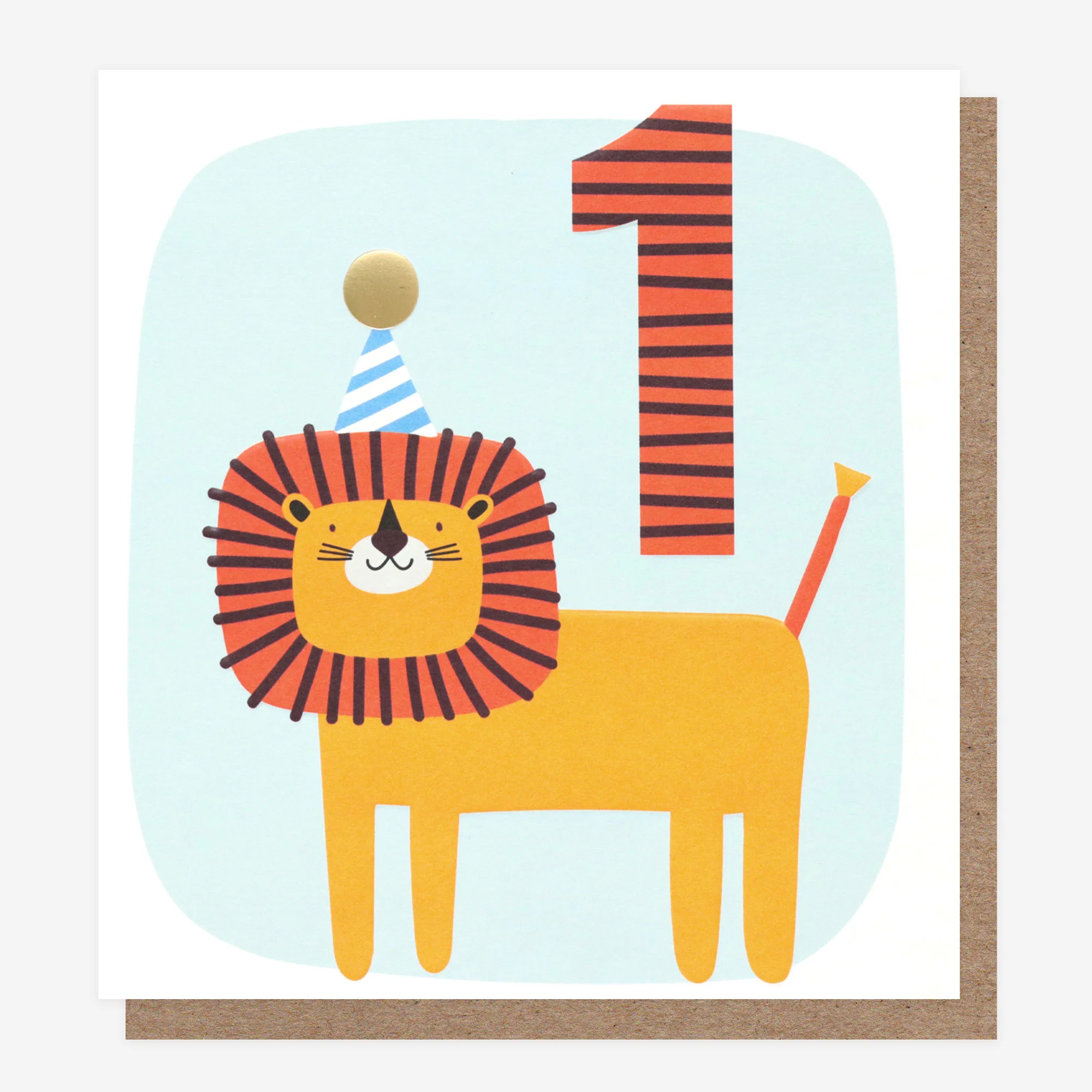 Party Lion 1st Birthday Card
