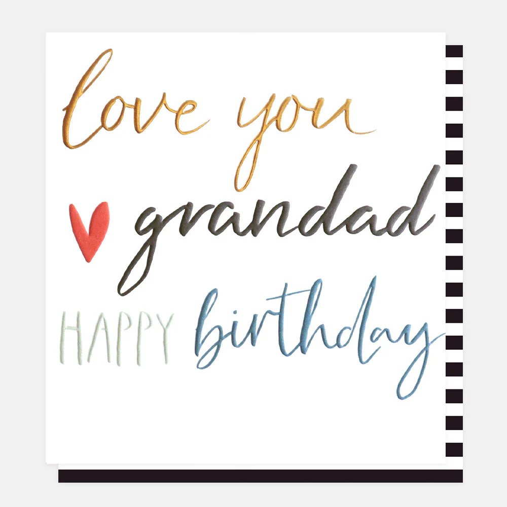 Heart Happy Birthday Card For Grandad