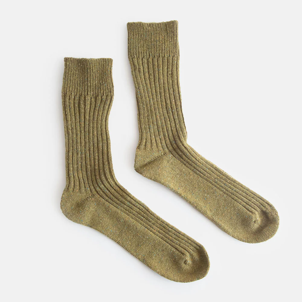 Men's Khaki Silk & Wool Socks