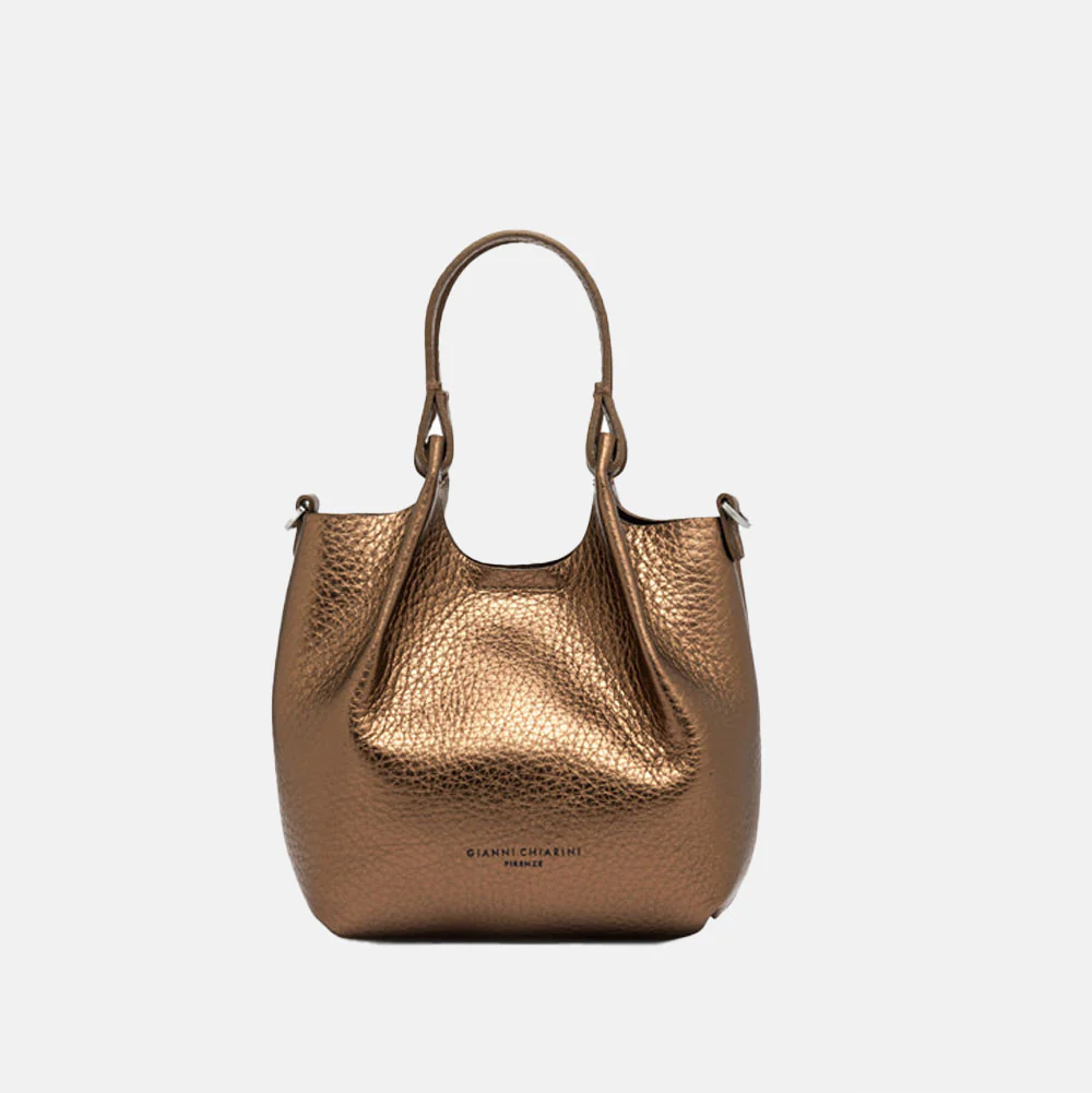 Metallic Bronze Leather Dua Bag