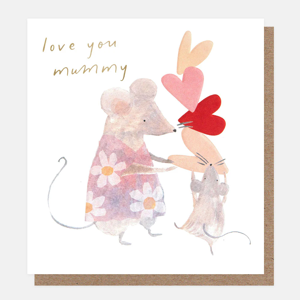 Mice With Hearts Love You Mummy Card