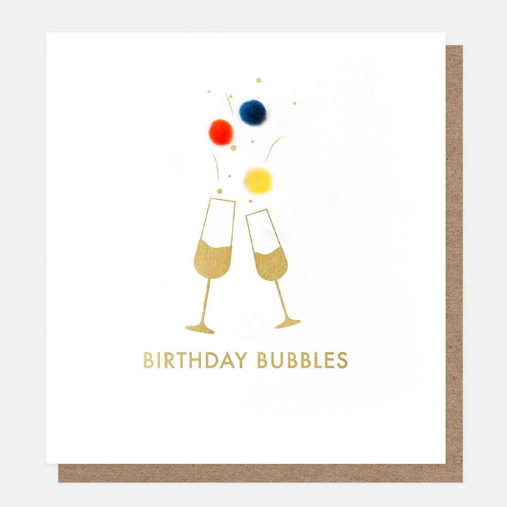 Mini Poms Bubbles Birthday Card