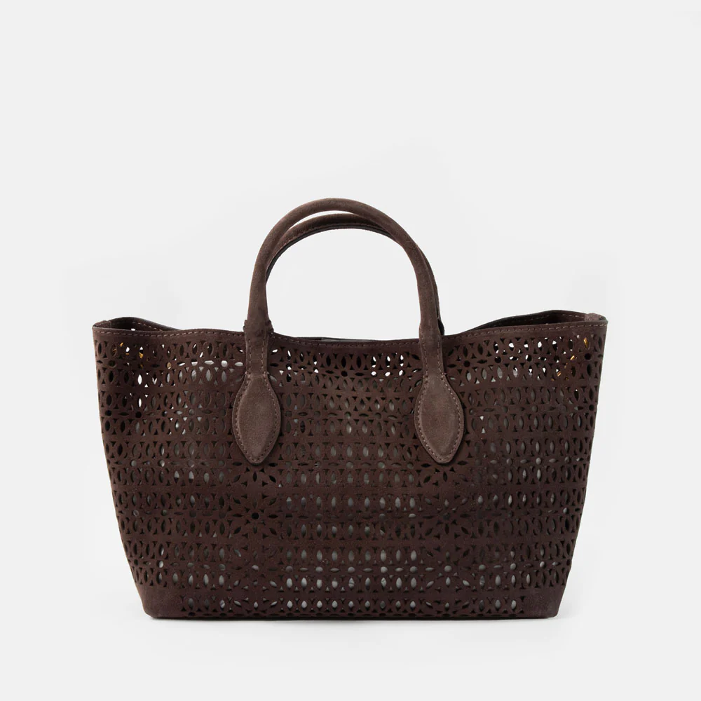 Mocha Brown Cutout Suede Bag