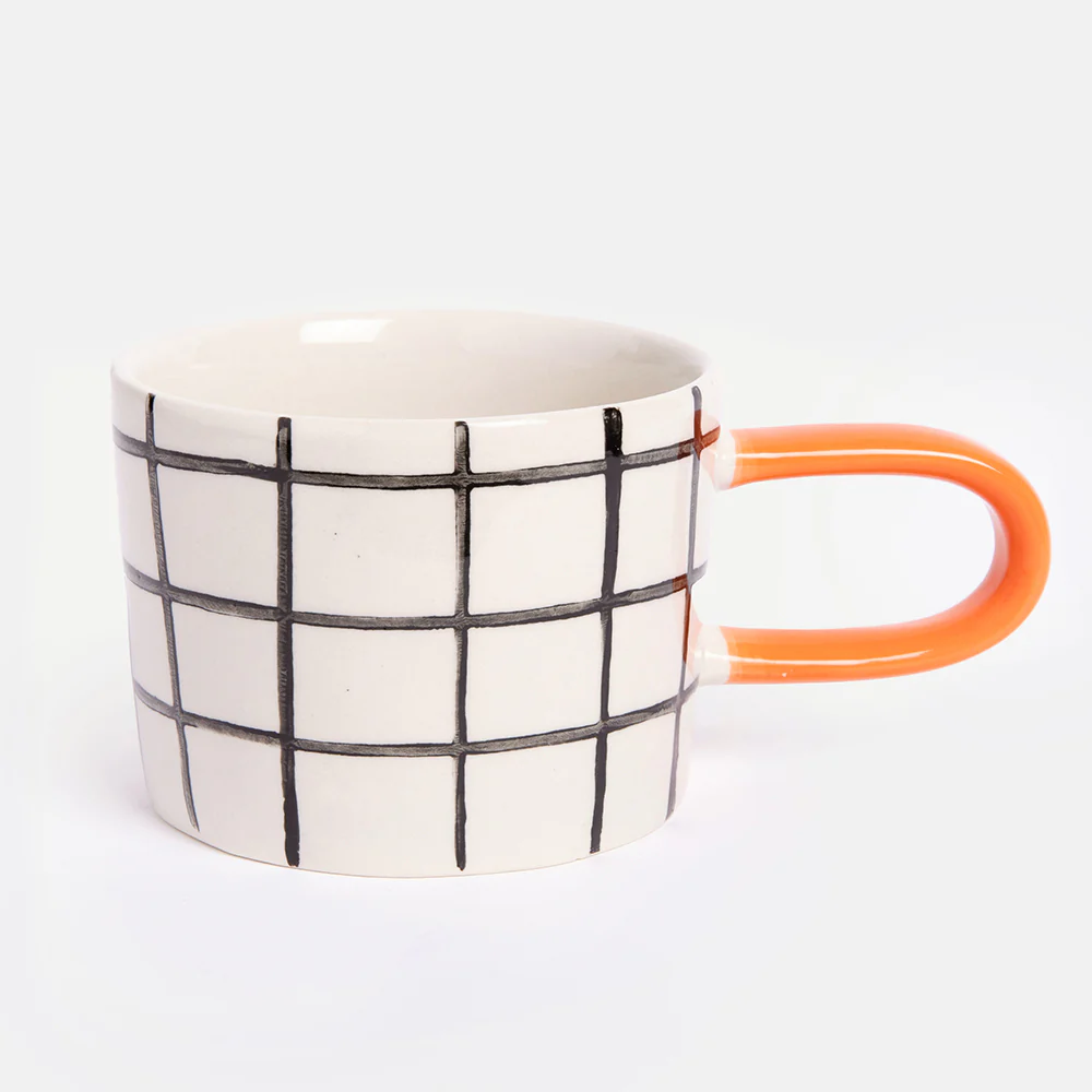 Mono Grid Check Mug