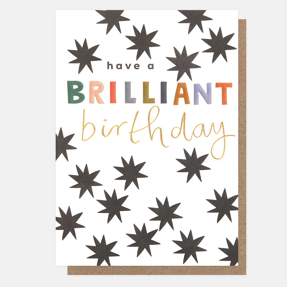 Mono Starbursts Brilliant Birthday Card