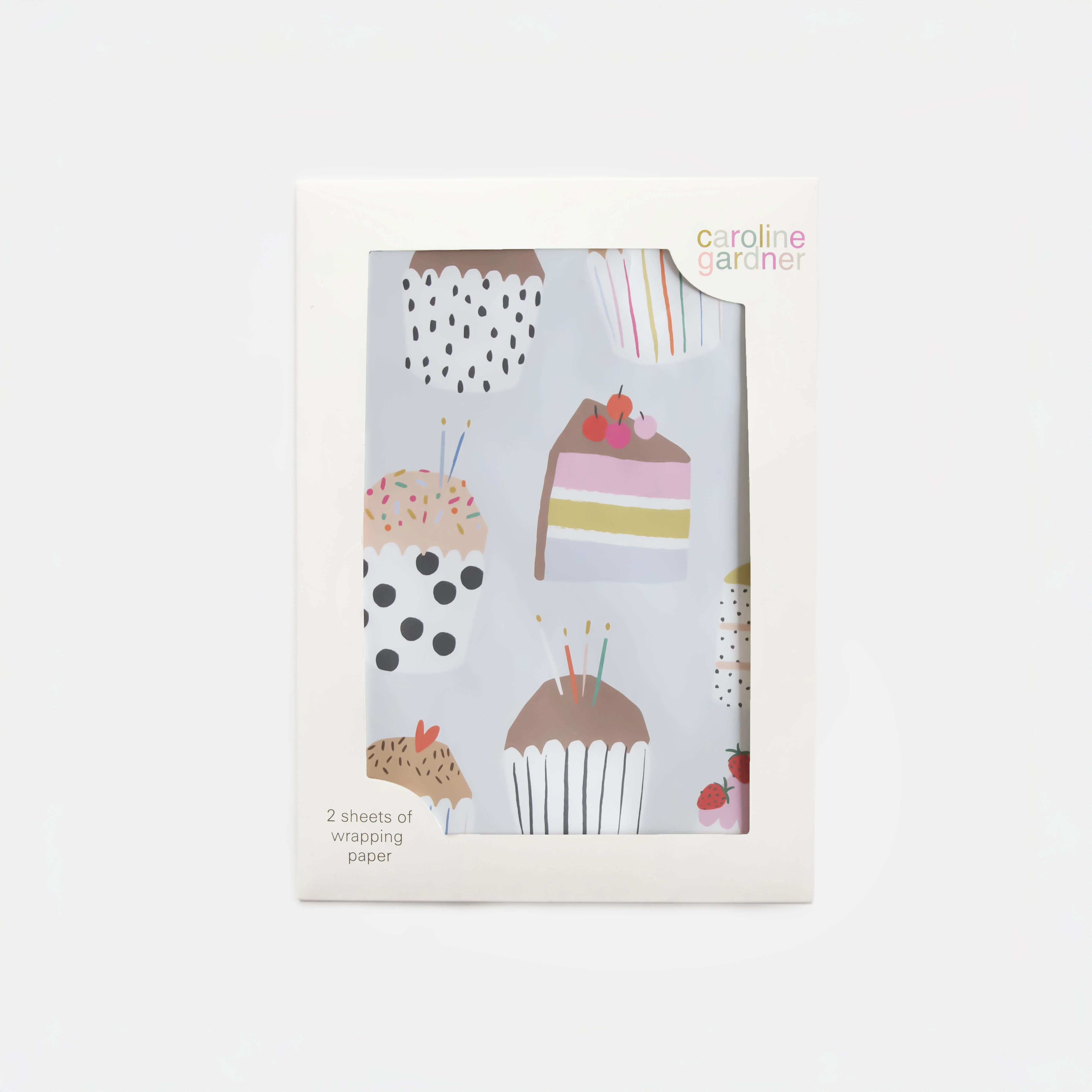Multi Cakes Wrapping Paper Set of 2 Sheets