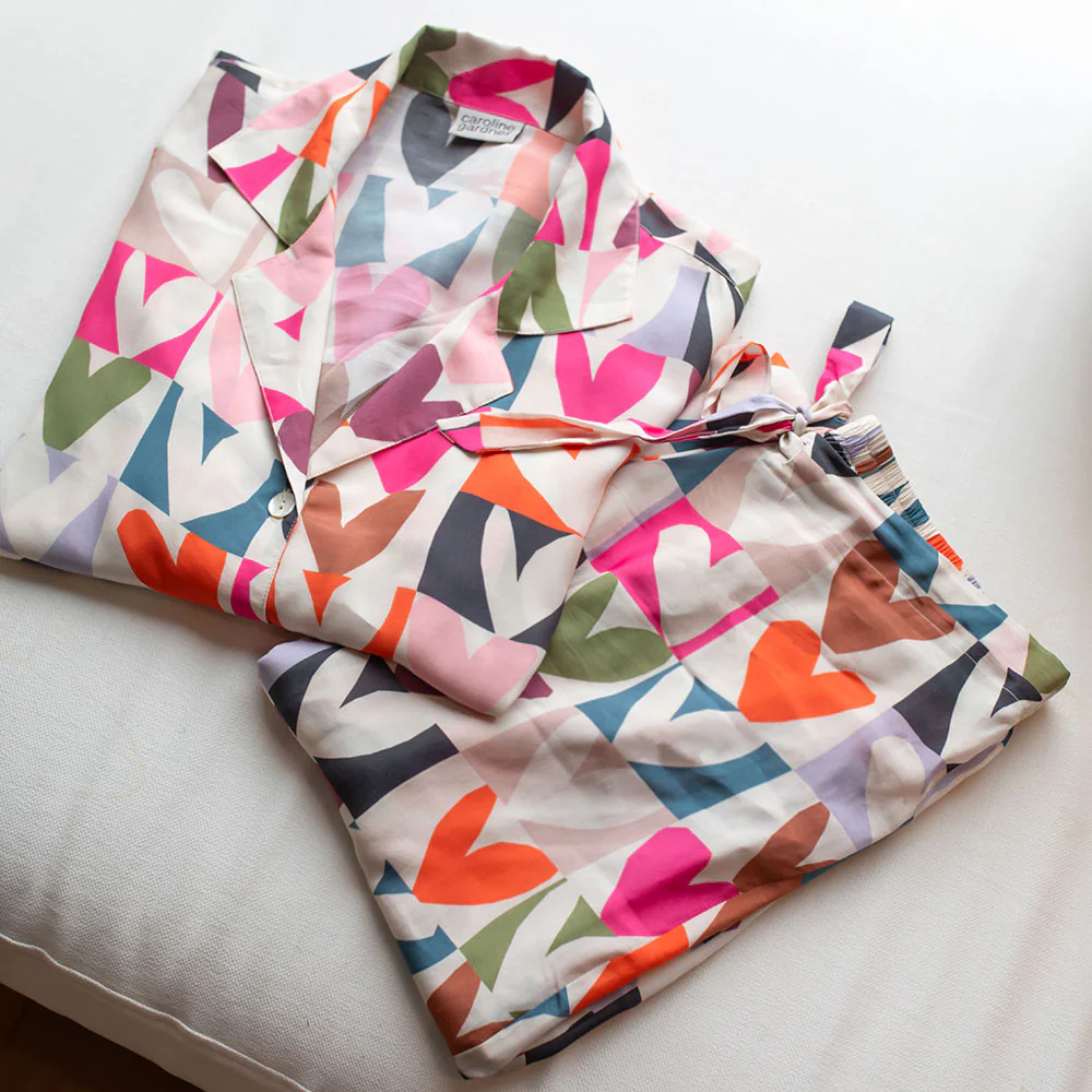 Multi Colour Block Hearts Pyjama Trousers - Image 3