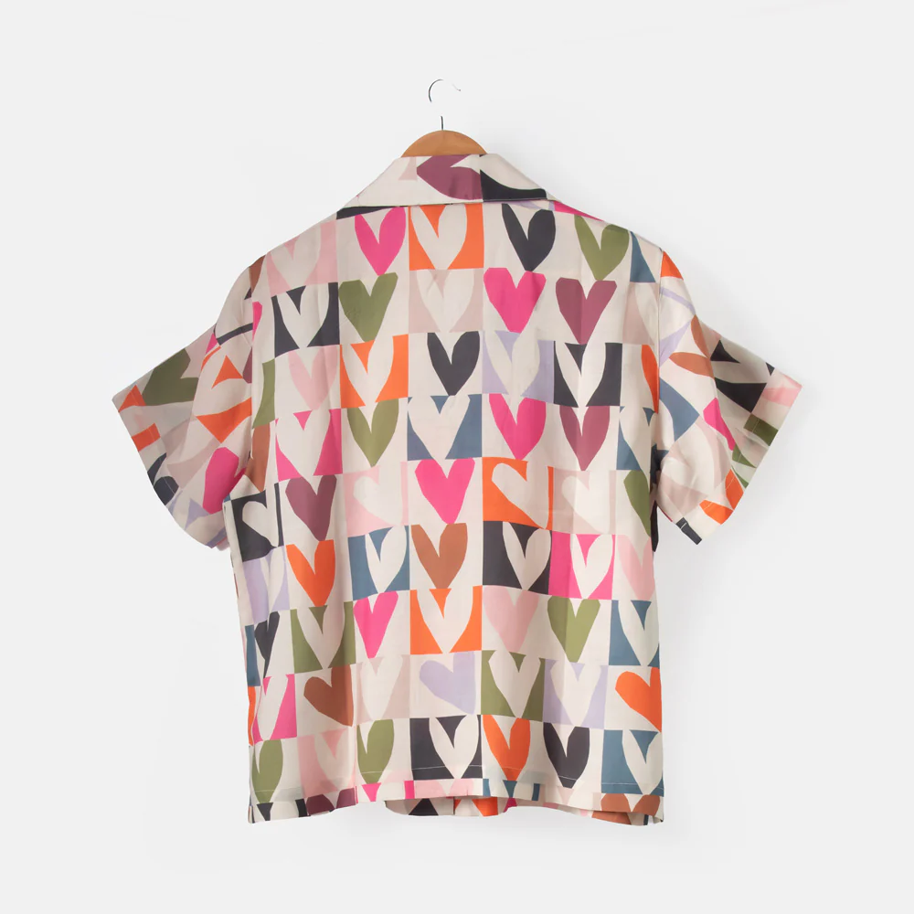 Multi Colour Block Hearts Short Pyjama Set - Image 6