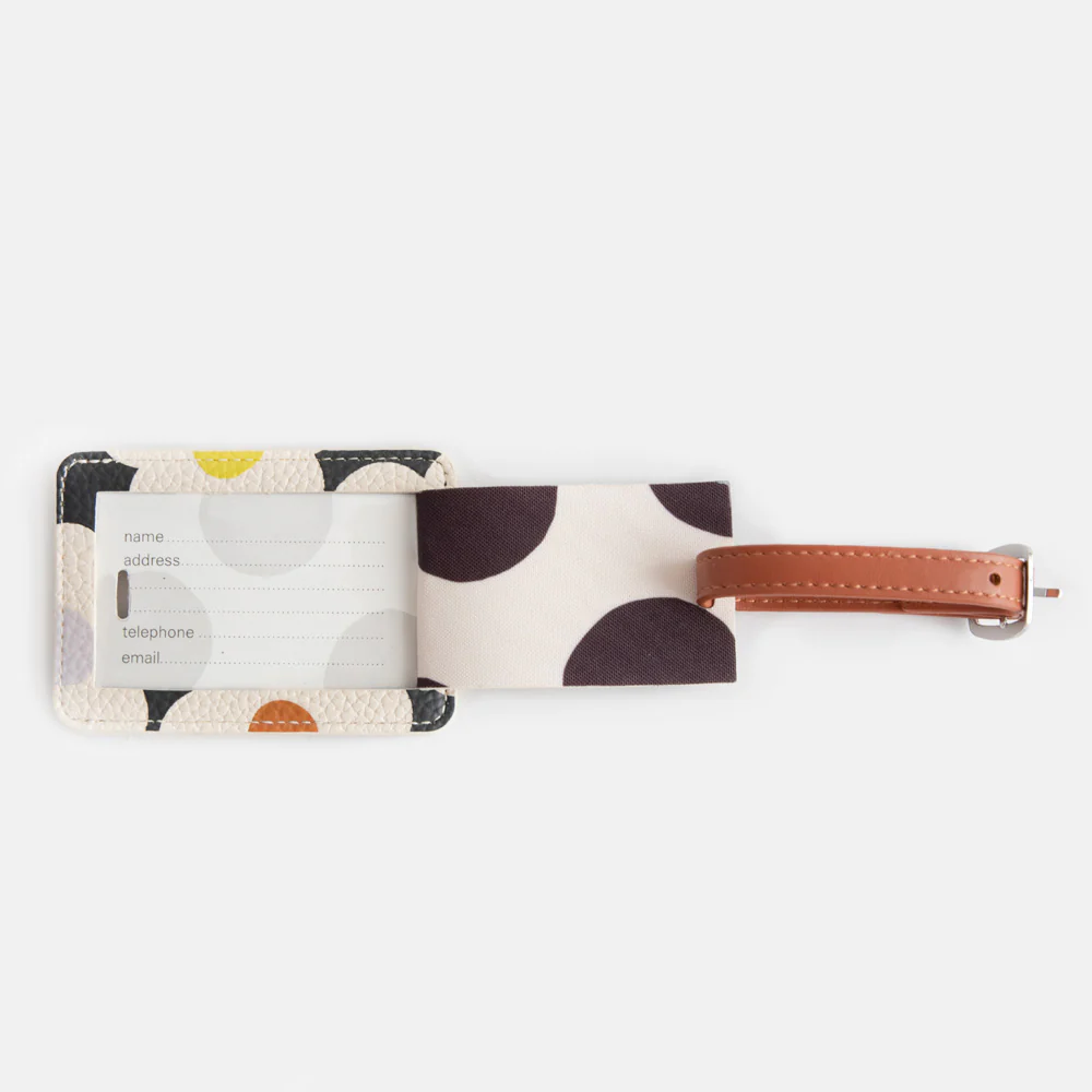 Multi Flower Charcoal Luggage Tag - Image 2