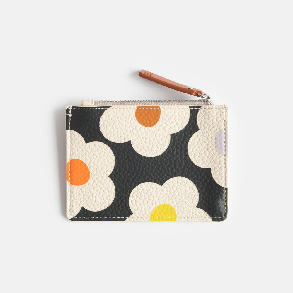 Multi Flower Charcoal Short Patch Purse - Image 2